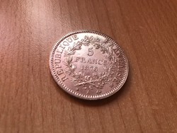 1876 francia ezüst 5 frank gyönyörű darab 25 gramm 0,900