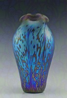 Beautiful large Art Nouveau blown iridescent glass vase