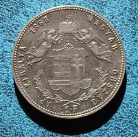 1868. Gy.F. Ferencz József angyalos 1 Forint ezüst kiváló állapotú