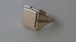 Ezüst pecsétgyűrű, régi, aranyozott 925 