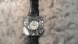 Izraeli ezüst óra bőr szíjjal (20)