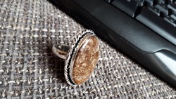 Silver ring with bronze stone!