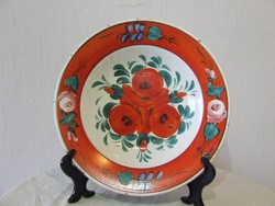 Antik Hollóházi virágos tányér ,falitányér