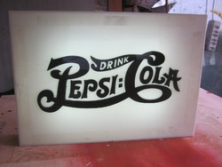 Pepsi Cola világító reklámtábla. 42 x 29 x 6 cm.