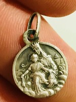 Ezüst antik medal Szentekkel