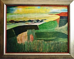 NAGY Tibold (1923-1988) festmény, 76 x 96 cm, o.farost, jjl.