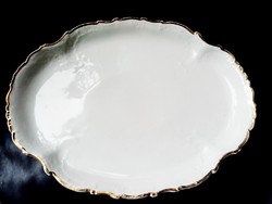 Régi Cseh fehér porcelán dombormintás tálaló