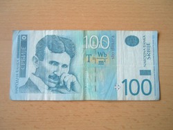SZERBIA 100 DINÁR 2013 NIKOLA TESLA S+V