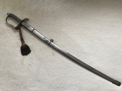 1861M gyalogtiszti kard, impozáns mérettel, Horthy tiszti bojttal.
