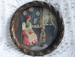 Kizárólag "Kertaitamas" felhasználó Antik, kézzel hímzett - festett - faragott, jelzett miniatűr kép