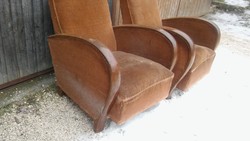 Szép hajlított fa karfás antik art deco fotel kivehető ülőlappal 2 db együtt 20ezer ft-ért