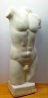 Egzotikus férfi test torzó fehér bisquit kerámia szobor Hollandiából, egyedi ritkaság