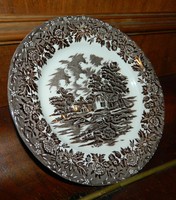 English brown country style Staffordshire plate