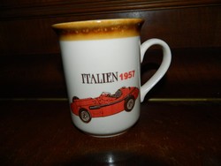 Staffordshire Italian racing car 1957 porcelain mug