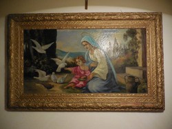 Reményi Géza olajfestménye: Szűz Mária a gyermek Jézussal