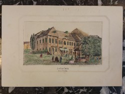 Ó-Fűrdőház Balatonfüreden - litográfia - kőrajz - 19. század