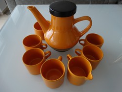 Vintage Melitta coffee set in orange and black color from the 70ies