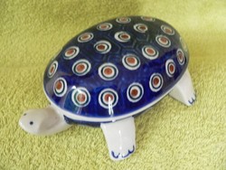 Lengyel kerámia teknős figura, dísztárgy, ékszertartó