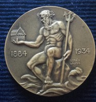 Berán Lajos: Neptun Budapesti Evezős Egylet 1884-1934, bronz érem