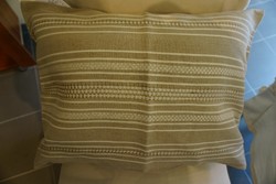 Hevesi beige, white quilted, Hungarian cushion cover for sale