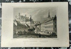 L. Rohbock - Haltér Pozsonyban - Johann Popel - acélmetszet - 19. század