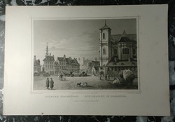 L. Rohbock - Széntér Pozsonyban - J. Umbach - acélmetszet - 19. század