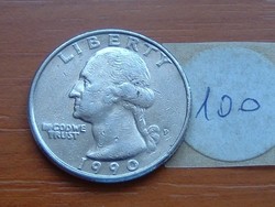 USA 1/4 DOLLÁR QUARTER 25 CENT 1990 P 100.