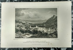 L. Rohbock - Brassó a délnyugati oldalról - Johann Popel - acélmetszet - 19. század
