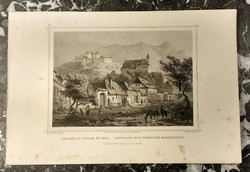 L. Rohbock - Brassó , az Óváros és vár - J. Richter - acélmetszet - 19. század