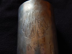 antik orosz ezüst pohár nagy méret 1892