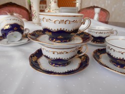 Zsolnay pompadour teáskészlet/ csak a csészék és  tányérok