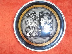 Hollóházi porcelán Szász Endre tányér