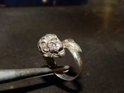 antik ezüst oroszlán fejes gyűrű