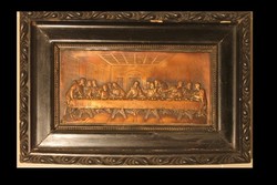 Leonardo: Utolsó vacsora antik fém relief kerettel
