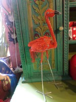 53 cm-es , gyöngyből fűzött flamingó , tökéletes állapotban .