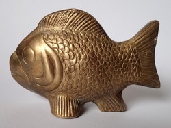 Régi bronz hal figura dísz állat figura díszfigura díszállat