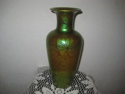 Zsolnay eozin ,sav mart ,váza  28x 12 cm