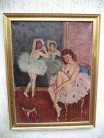 Illencz lipot: oil painting on dressing ballerinas
