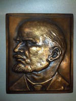 Bronz  Lenin fali kép jelzett nehéz testes falidísz DONÁTH