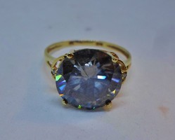 Szép nagy valódi 4,7ct  Moissanite gyémánt aranygyűrű 3nap!