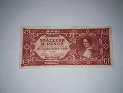Százezer B.-Pengő 1946-os szép állapotú   bankjegy !! 