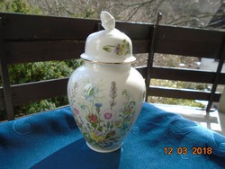 AYNSLY-WILD TUDOR (Vadvirágos Tudor) fedeles váza-makk fogóval-újszerű-címkés-20 cm