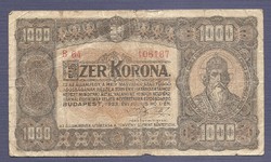1000 Korona 1923 Nyomdahely nélkül B64