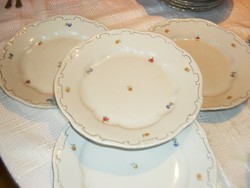 Zsolnay apró virágos régi 4 darab lapos tányér