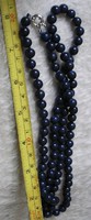 Lápisz lazuli 8 mm gömbökből nyaklánc 86 cm, antiallergén szerelék