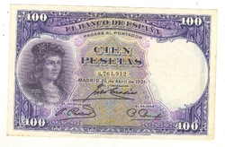 100 peseta 1931 Spanyolország