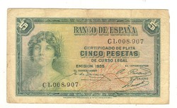 5 peseta 1935 Spanyolország I.
