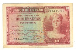 10 peseta 1935 Spanyolország I.