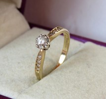 0,25 ct gyémánt-arany gyűrű - GYÖNYÖRŰ!