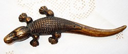 Bronz krokodil kisplasztika